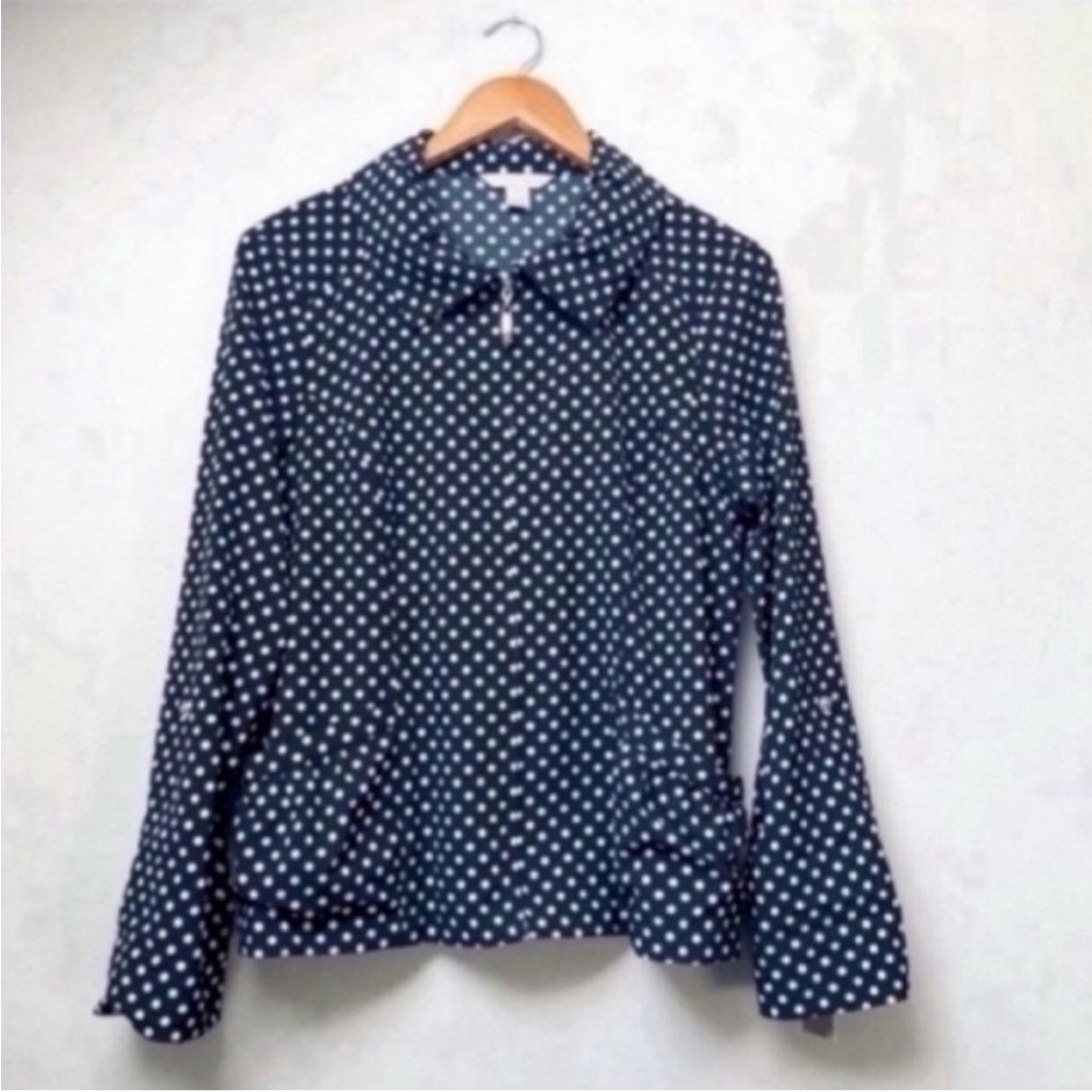 Peplum Polka Dot Weekend Jacket Black White Petite